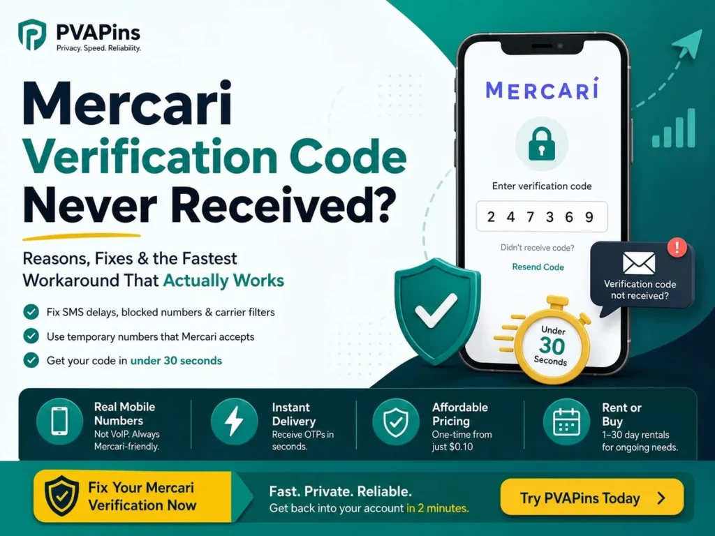 Mercari OTP Code Not Received