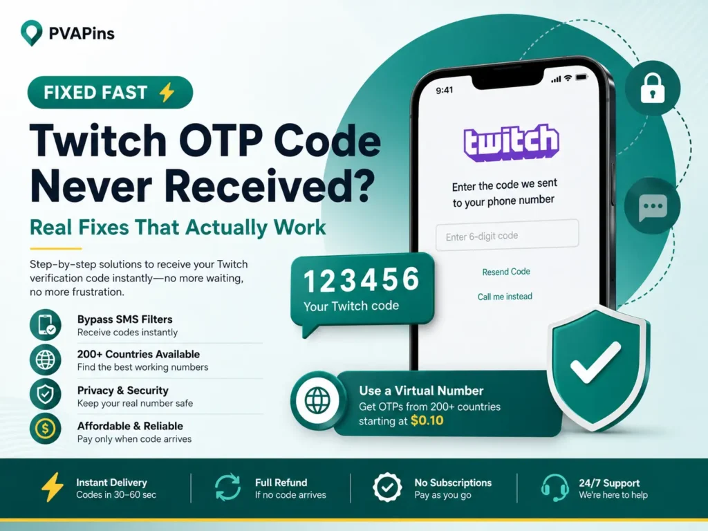 Twitch OTP code never received