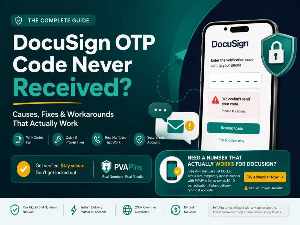 DocuSign OTP code never received