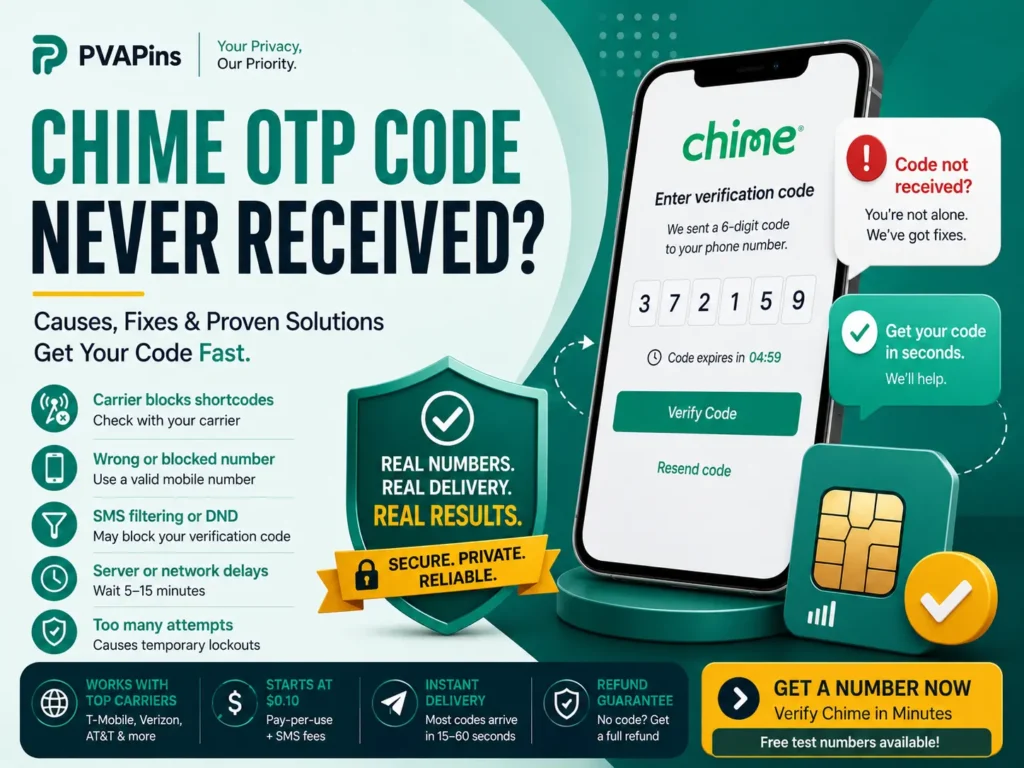 Chime OTP code never received