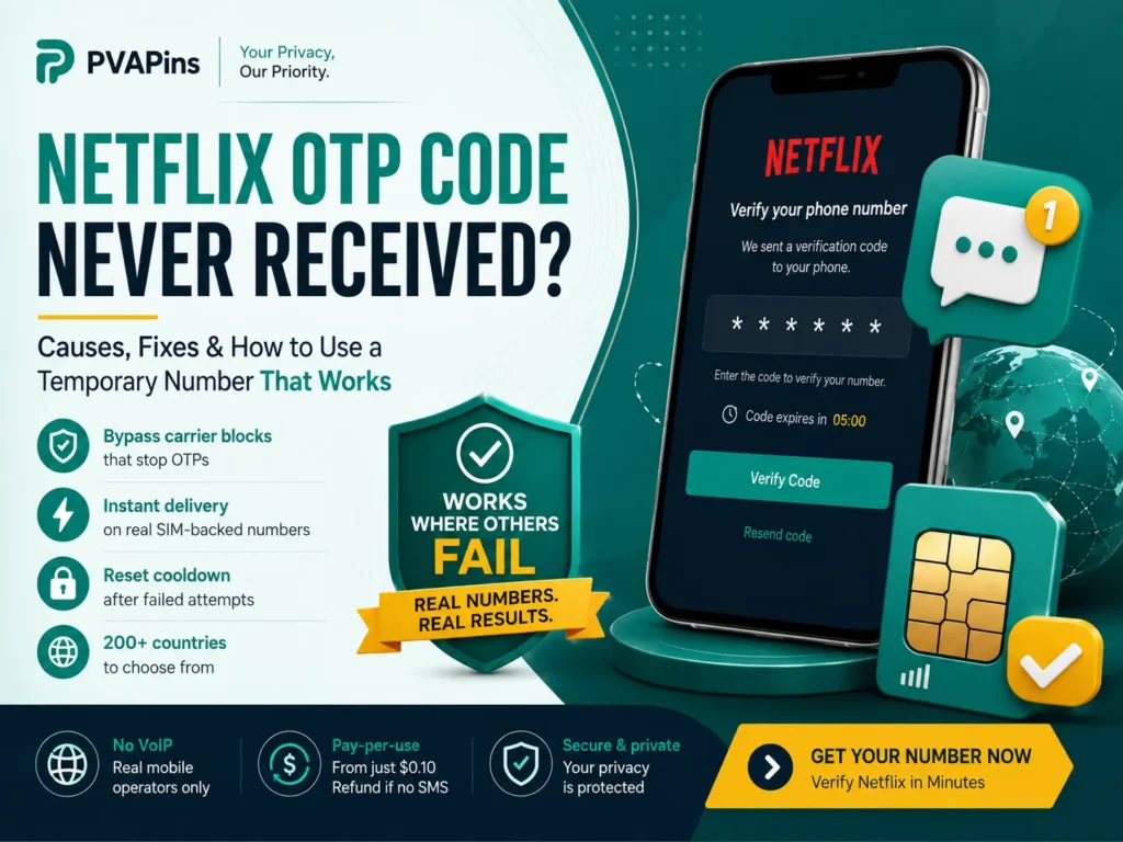 Netflix OTP code never received