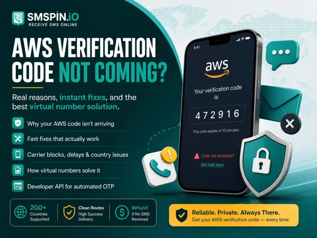 AWS verification code not coming