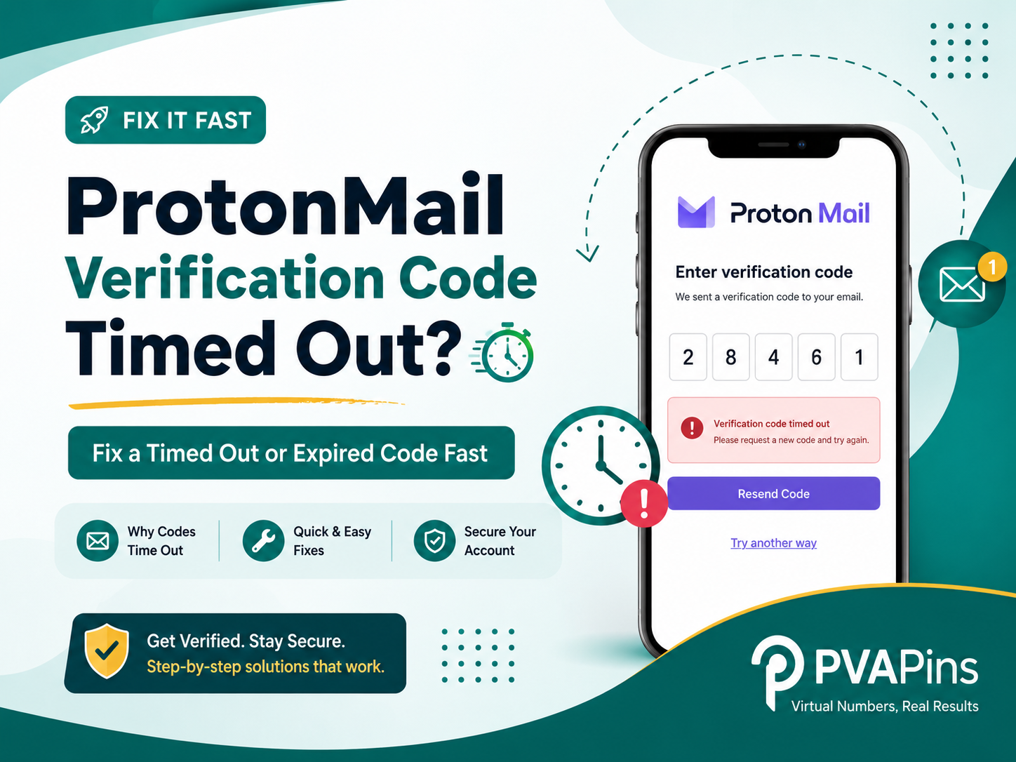 ProtonMail Verification Code Timed Out