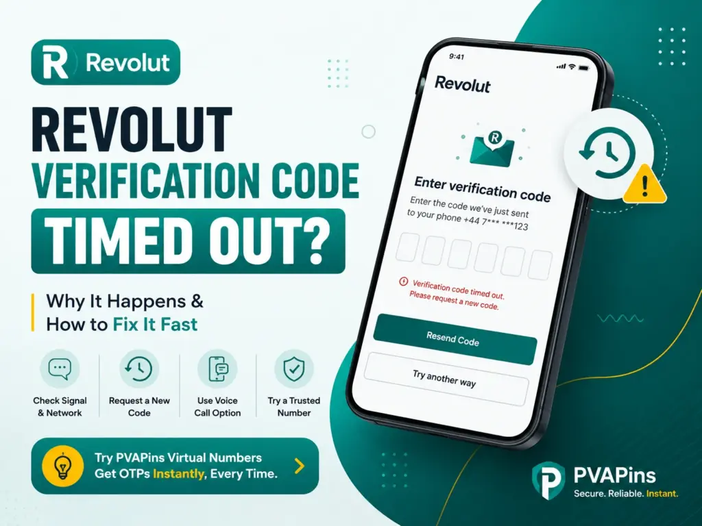 Revolut verification code timed out
