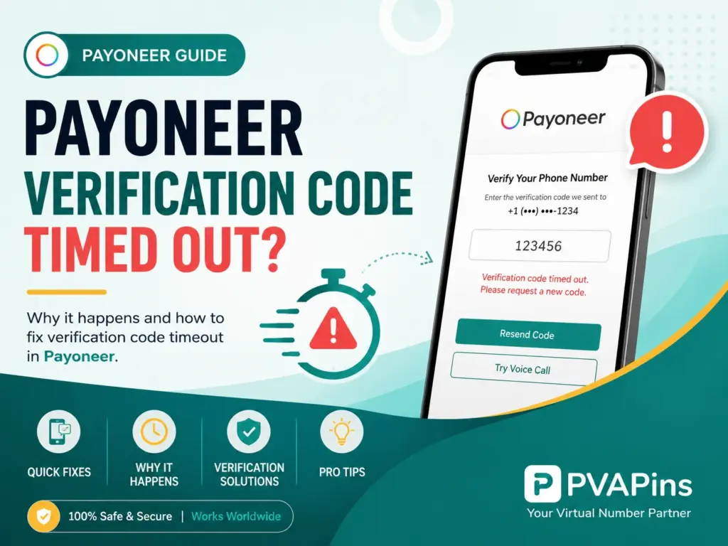 Payoneer verification code timed out