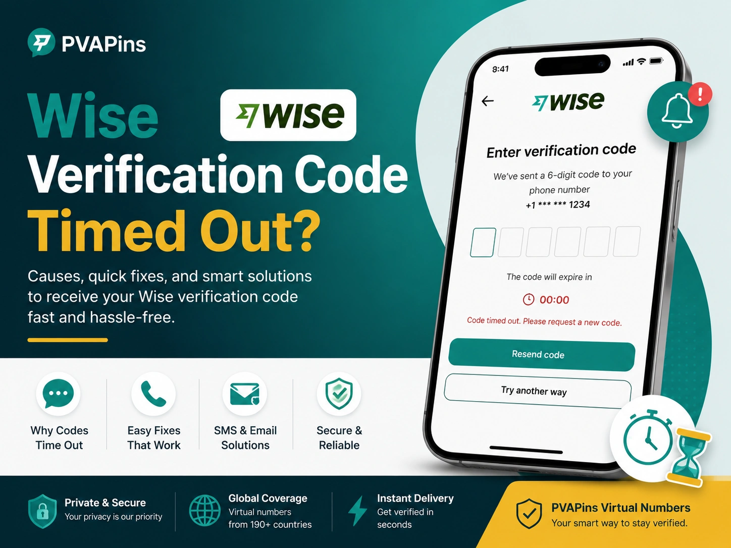Wise verification code timed out?