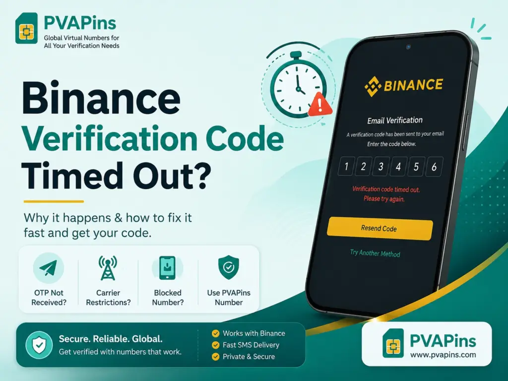 Binance verification code timed out