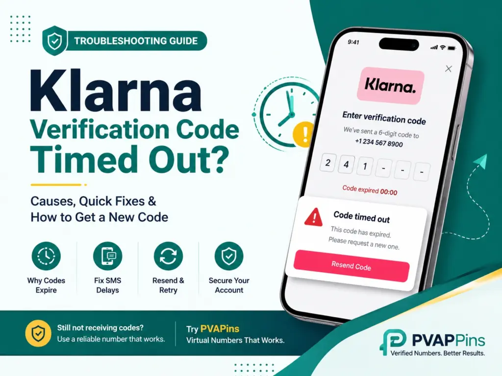 Klarna verification code timed out