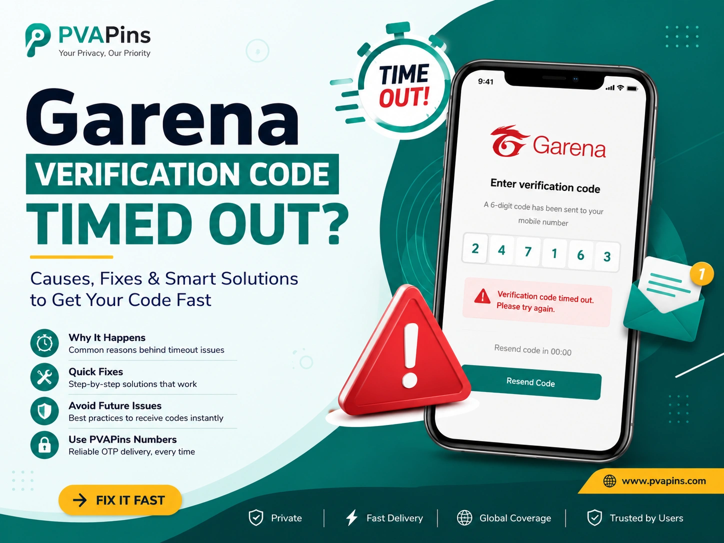 Garena verification code timed out