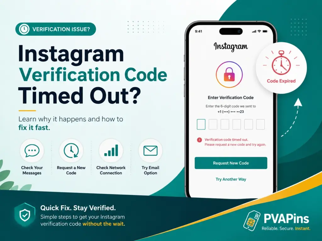 Instagram verification code timed out