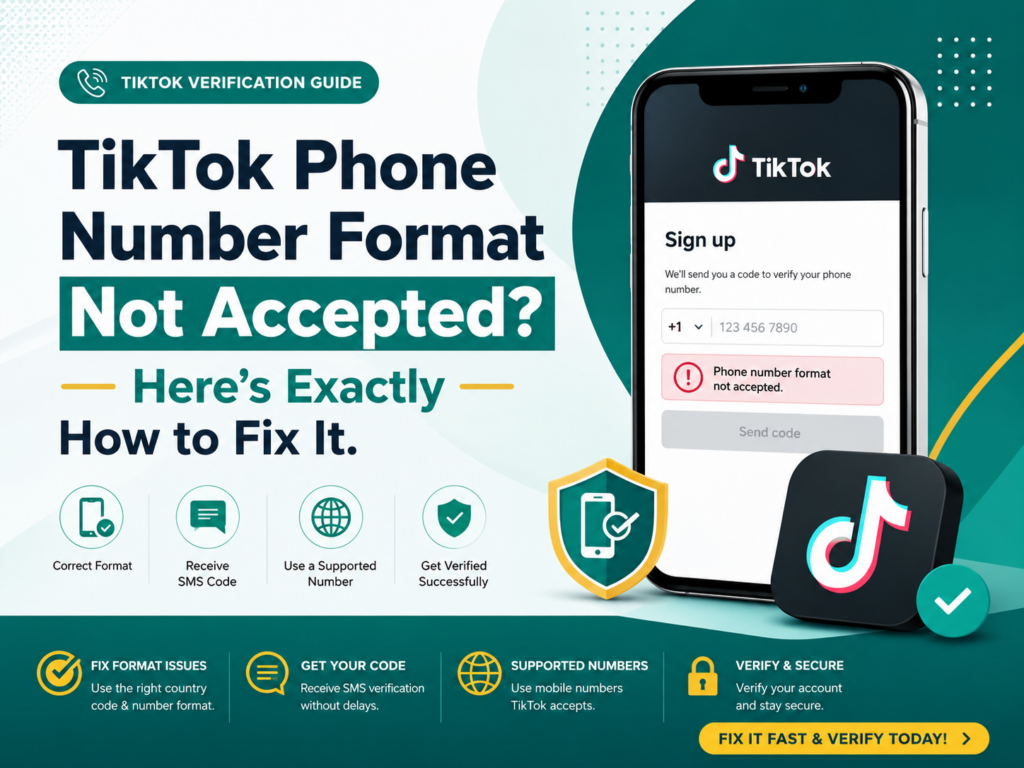 TikTok Phone Number Format Not Accepted