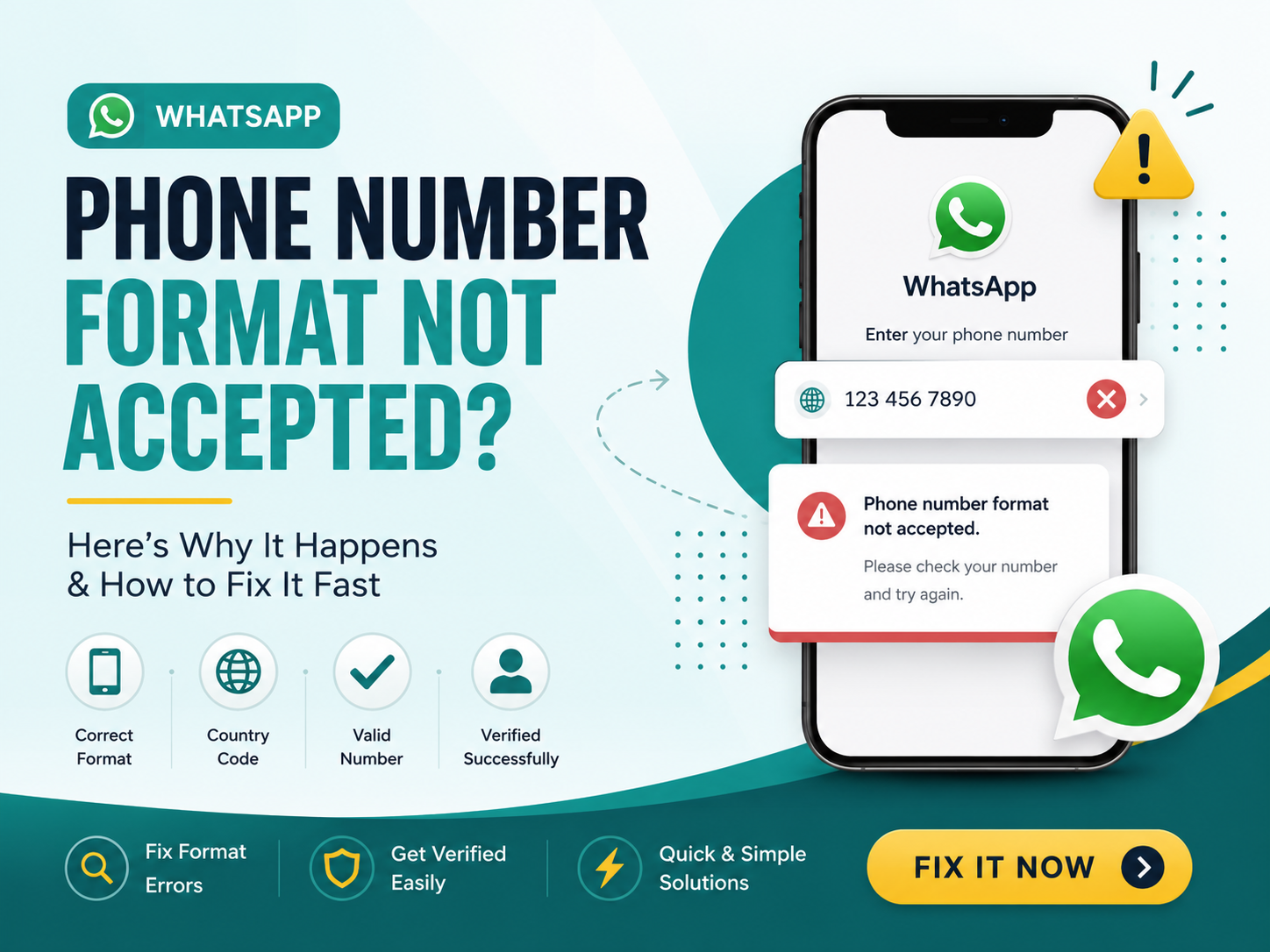 WhatsApp Phone Number Format Not Accepted