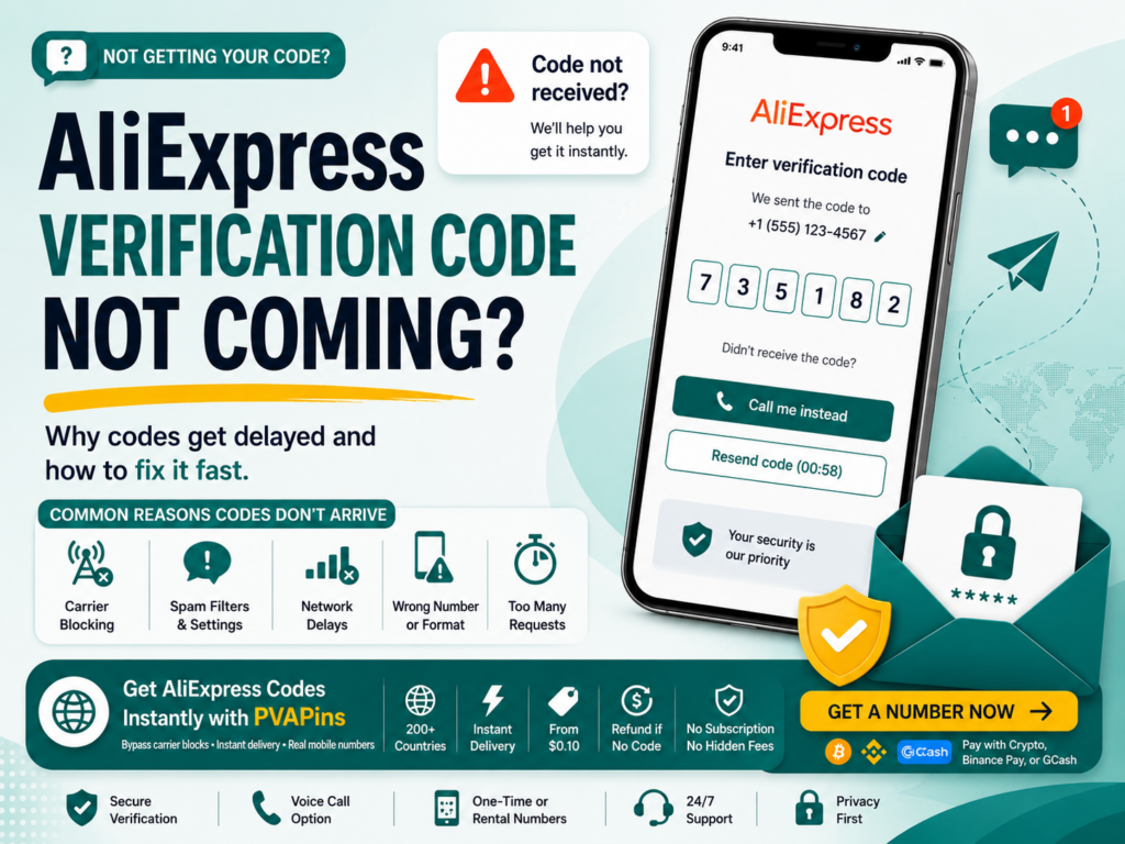 AliExpress Verification Code Not Coming