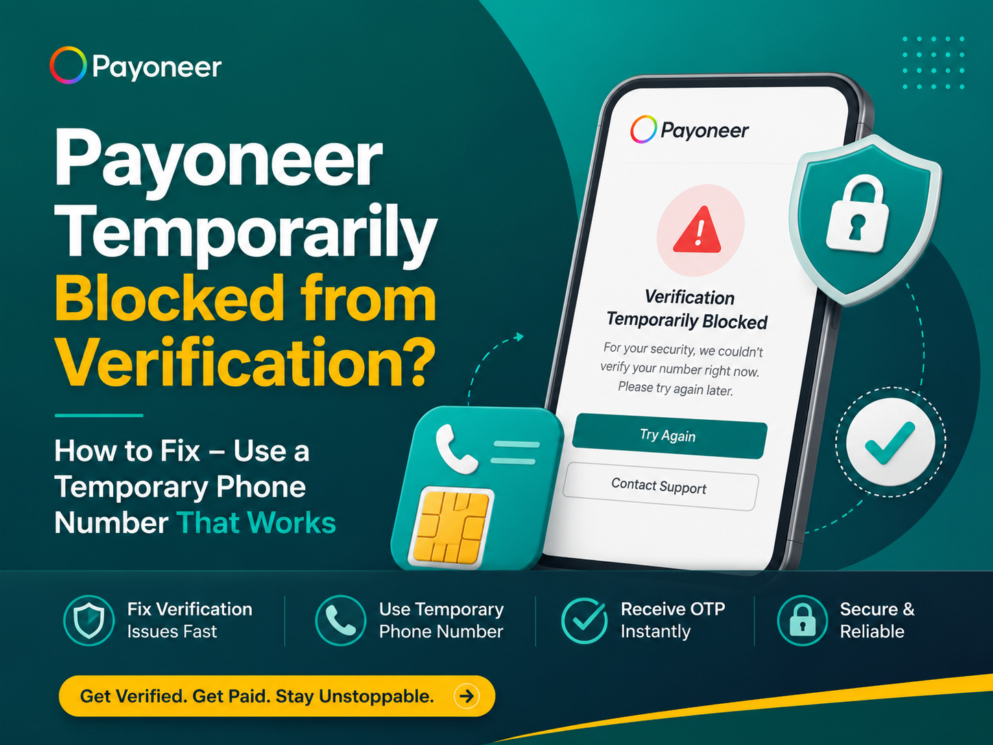 Payoneer temporarily blocked from verification