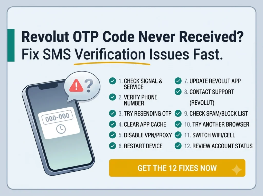 Revolut OTP Code Never Received