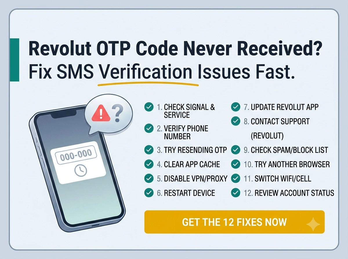 Revolut OTP Code Never Received
