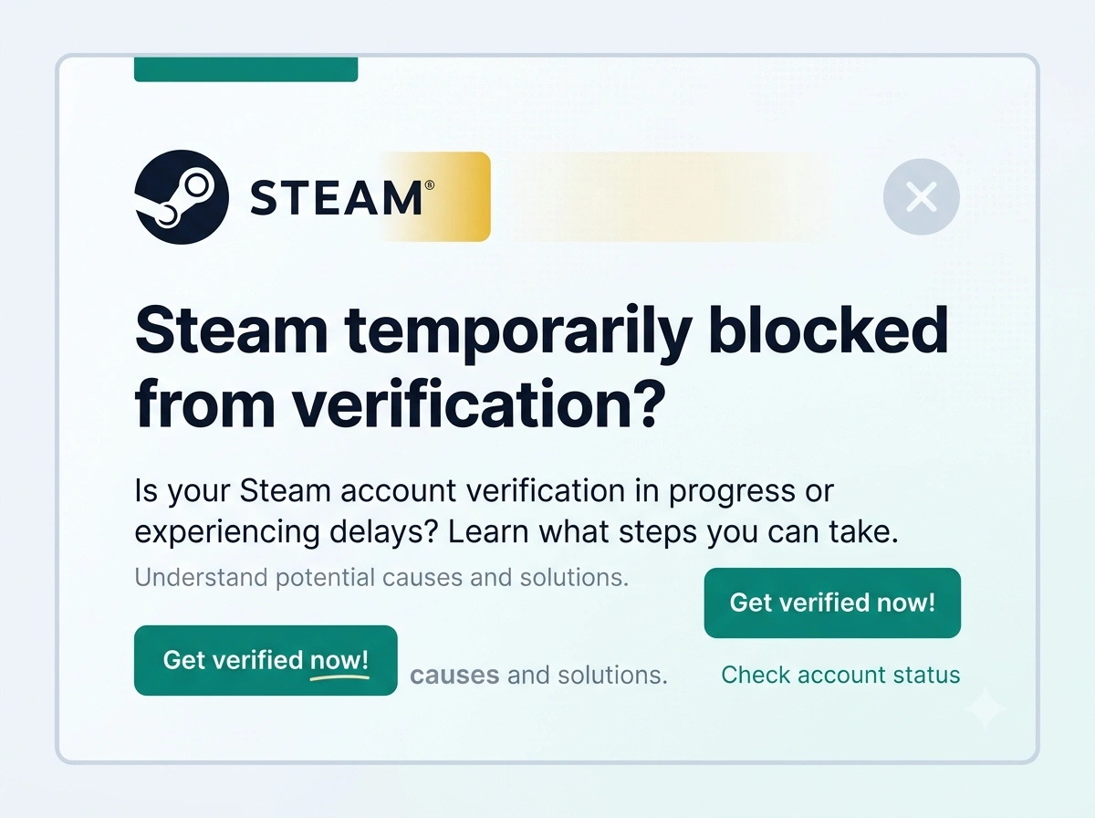 Steam temporarily blocked from verification