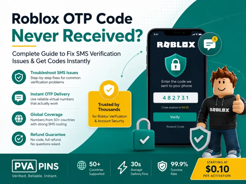 Roblox OTP code never received