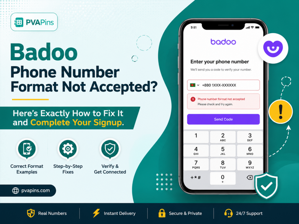 Badoo Phone Number Format Not Accepted