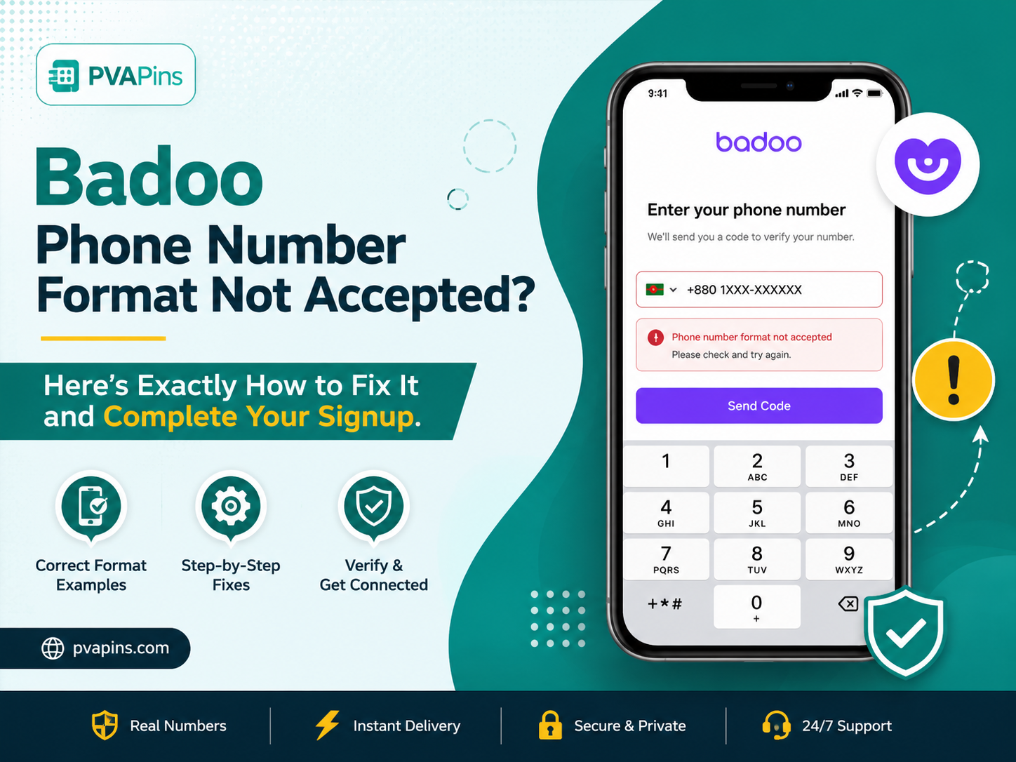 Badoo Phone Number Format Not Accepted