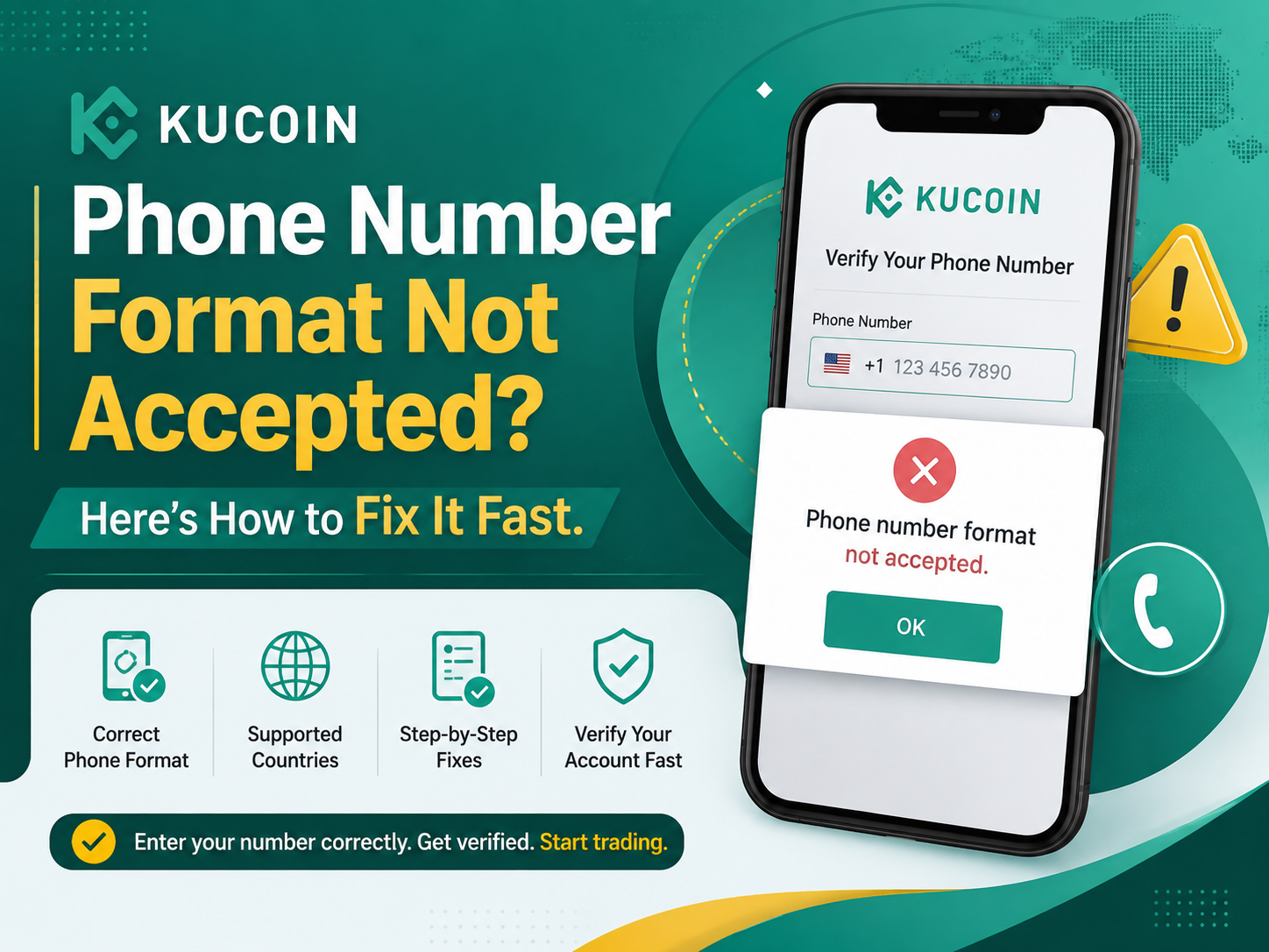 KuCoin Phone Number Format Not Accepted
