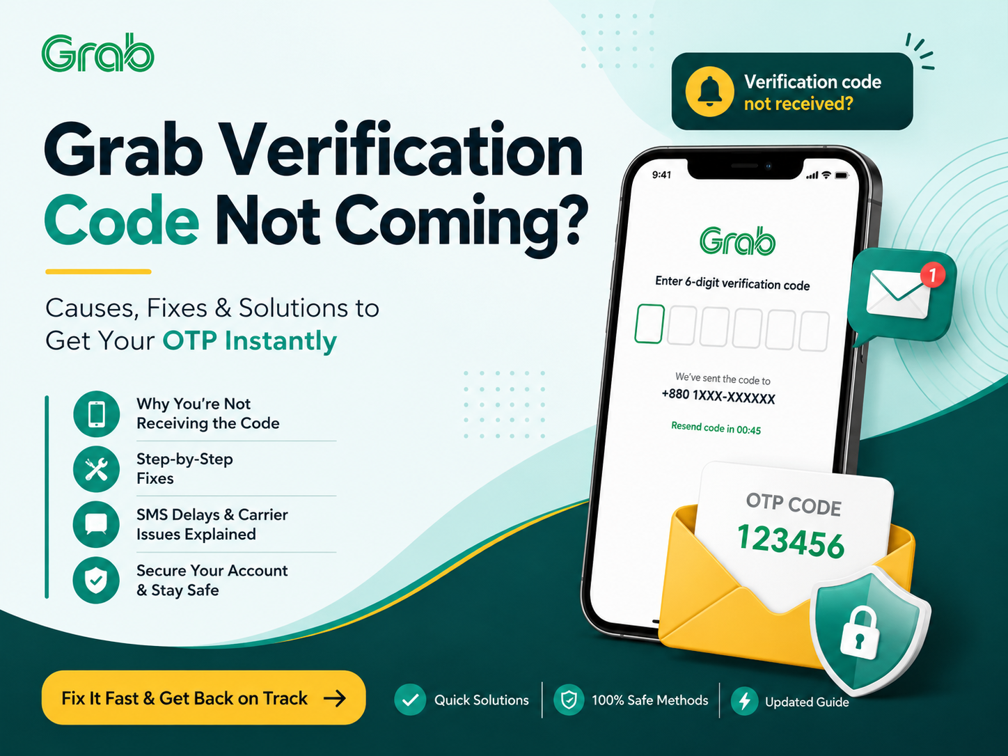 Grab Verification Code Not Coming