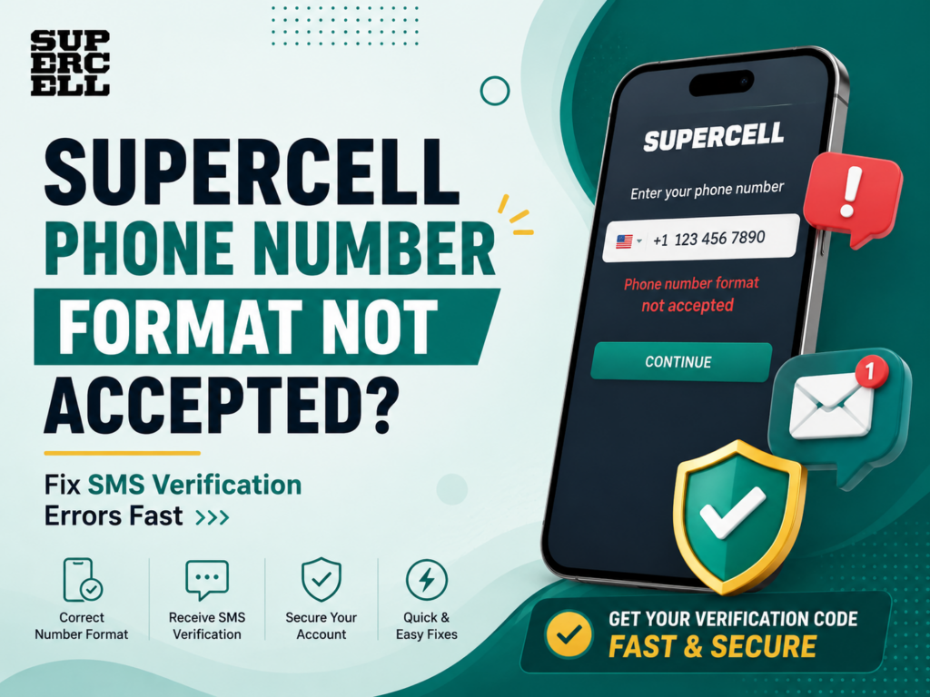 Supercell Phone Number Format Not Accepted