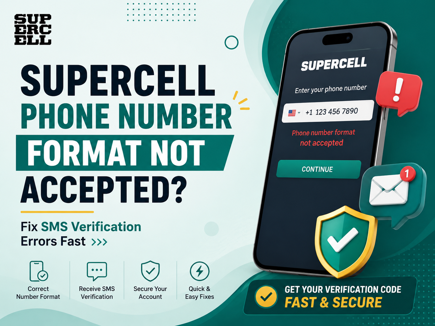 Supercell Phone Number Format Not Accepted