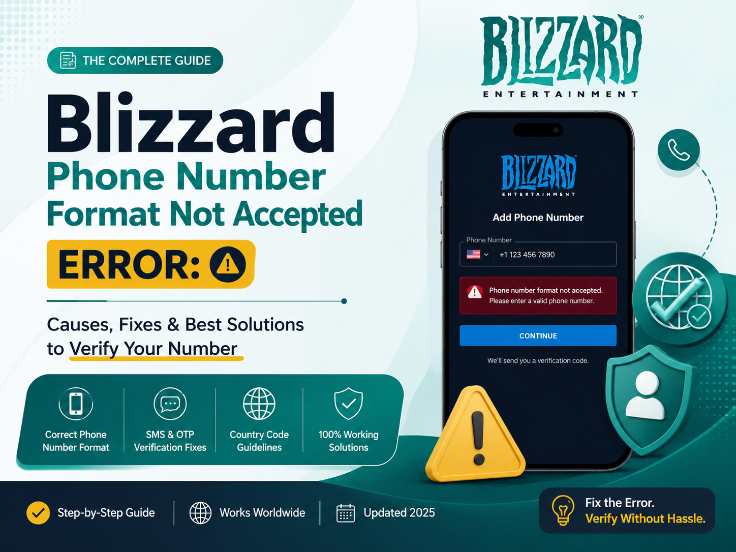 Blizzard Phone Number Format Not Accepted