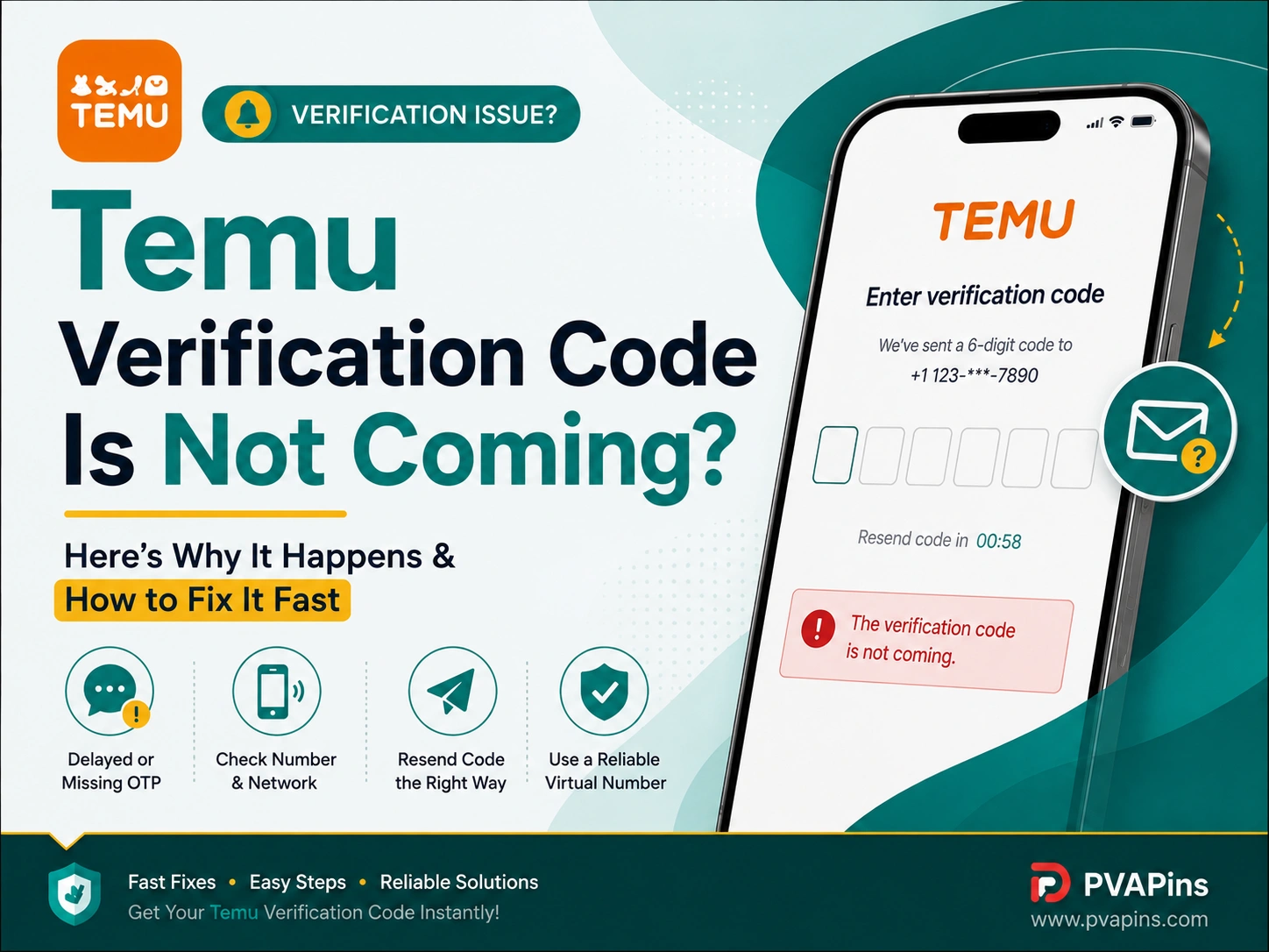Temu Verification Code Is Not Coming
