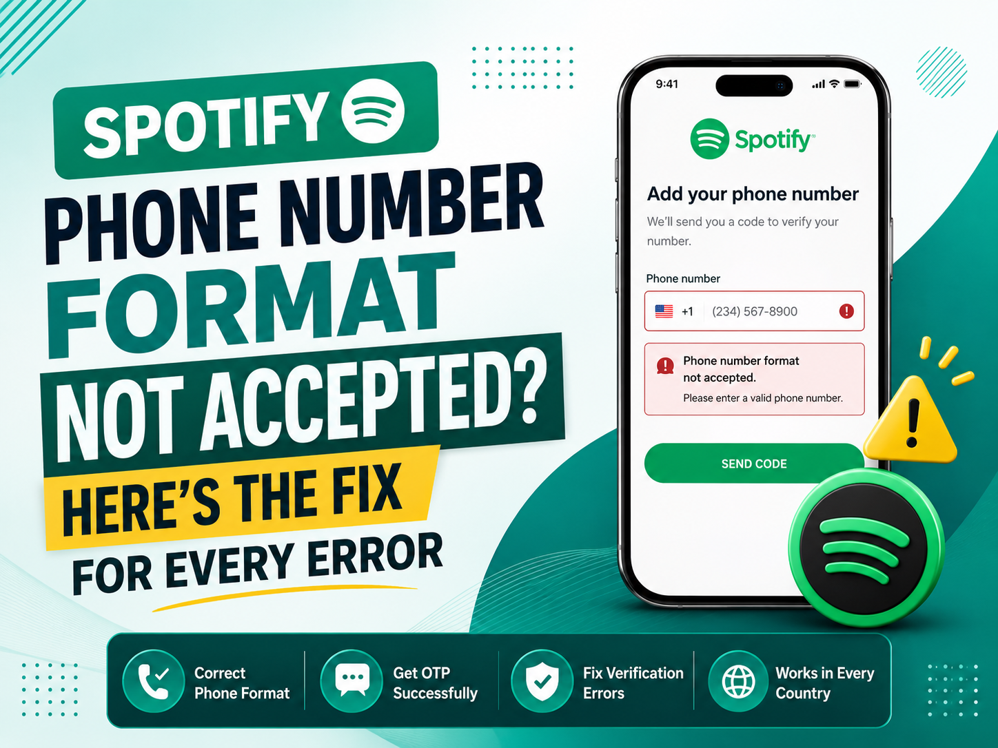Spotify Phone Number Format Not Accepted