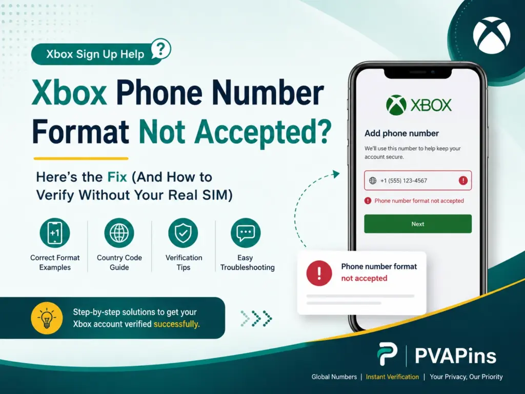 Xbox phone number format not accepted