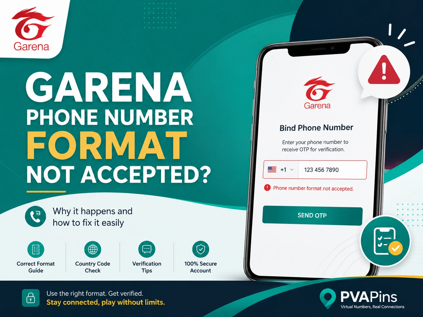 Garena phone number format not accepted