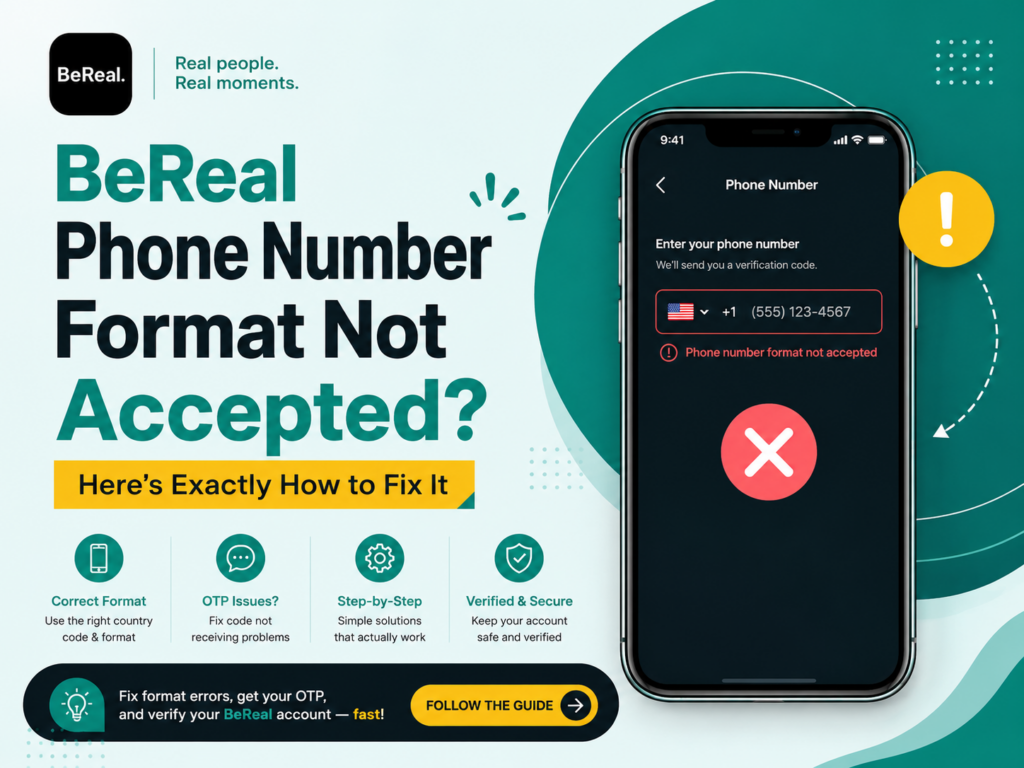 BeReal Phone Number Format Not Accepted