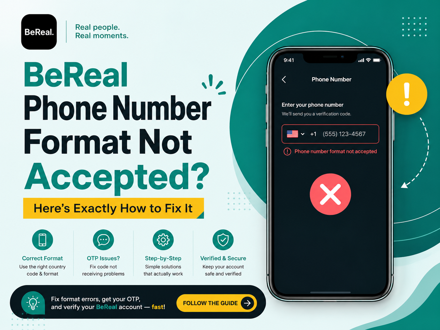 BeReal Phone Number Format Not Accepted