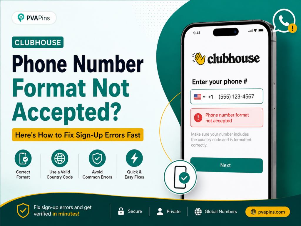 Clubhouse Phone Number Format Not Accepted