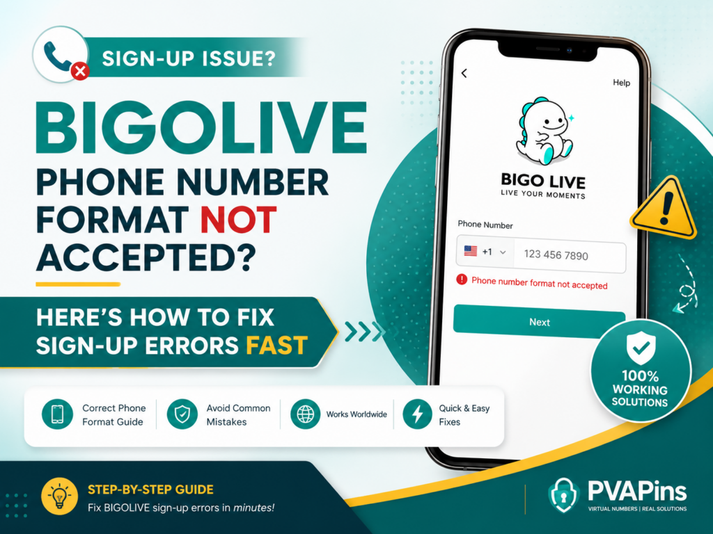 BIGOLIVE Phone Number Format Not Accepted