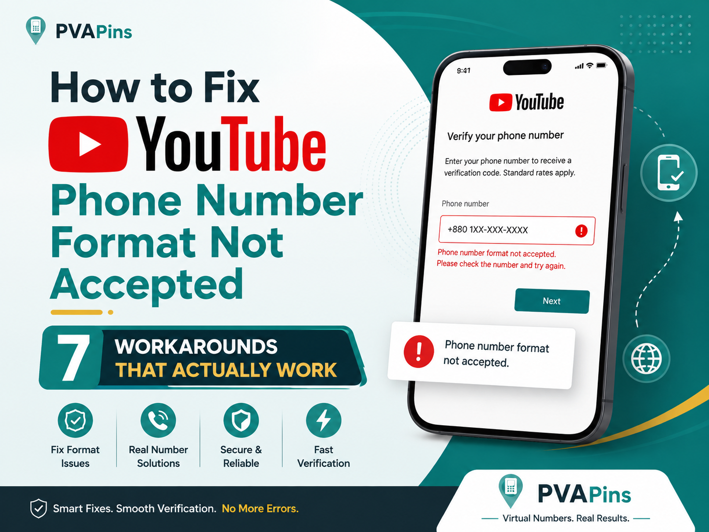 YouTube Phone Number Format Not Accepted