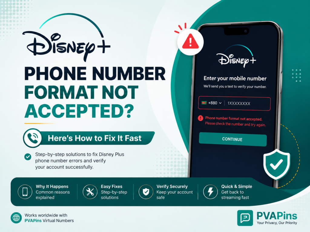 Disney Plus Phone Number Format Not Accepted