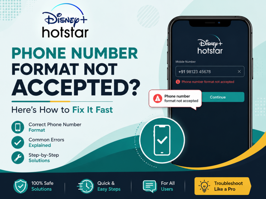 Disney Plus Hotstar Phone Number Format Not Accepted