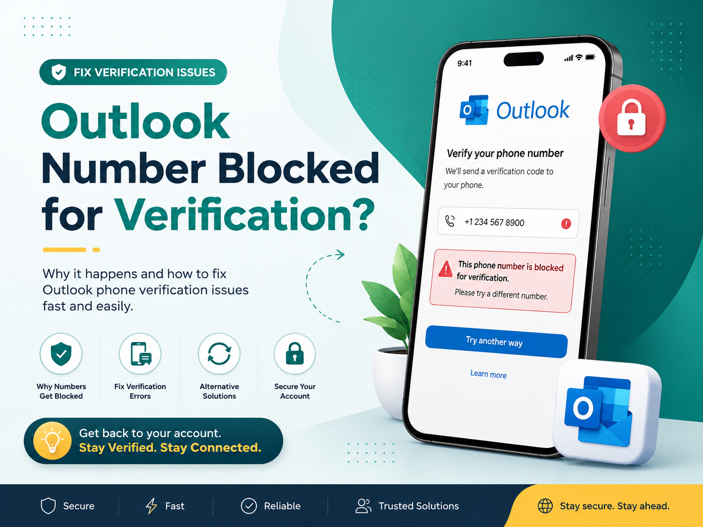 Outlook number is blocked for verification