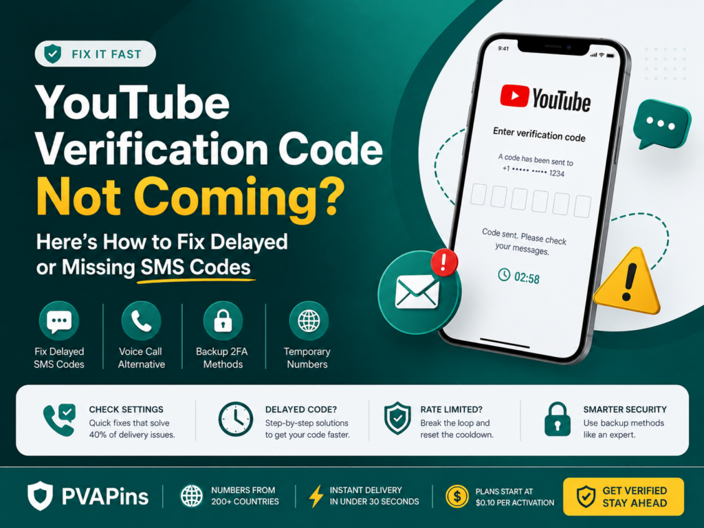 YouTube Verification Code Not Coming