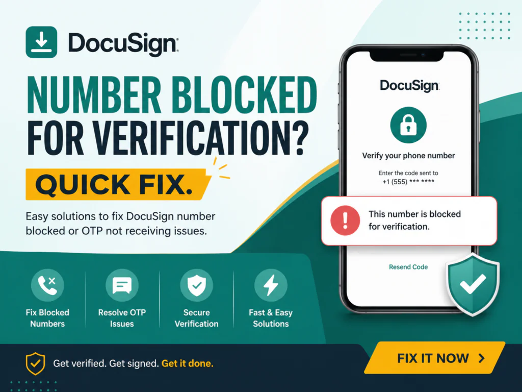 DocuSign number is blocked for verification