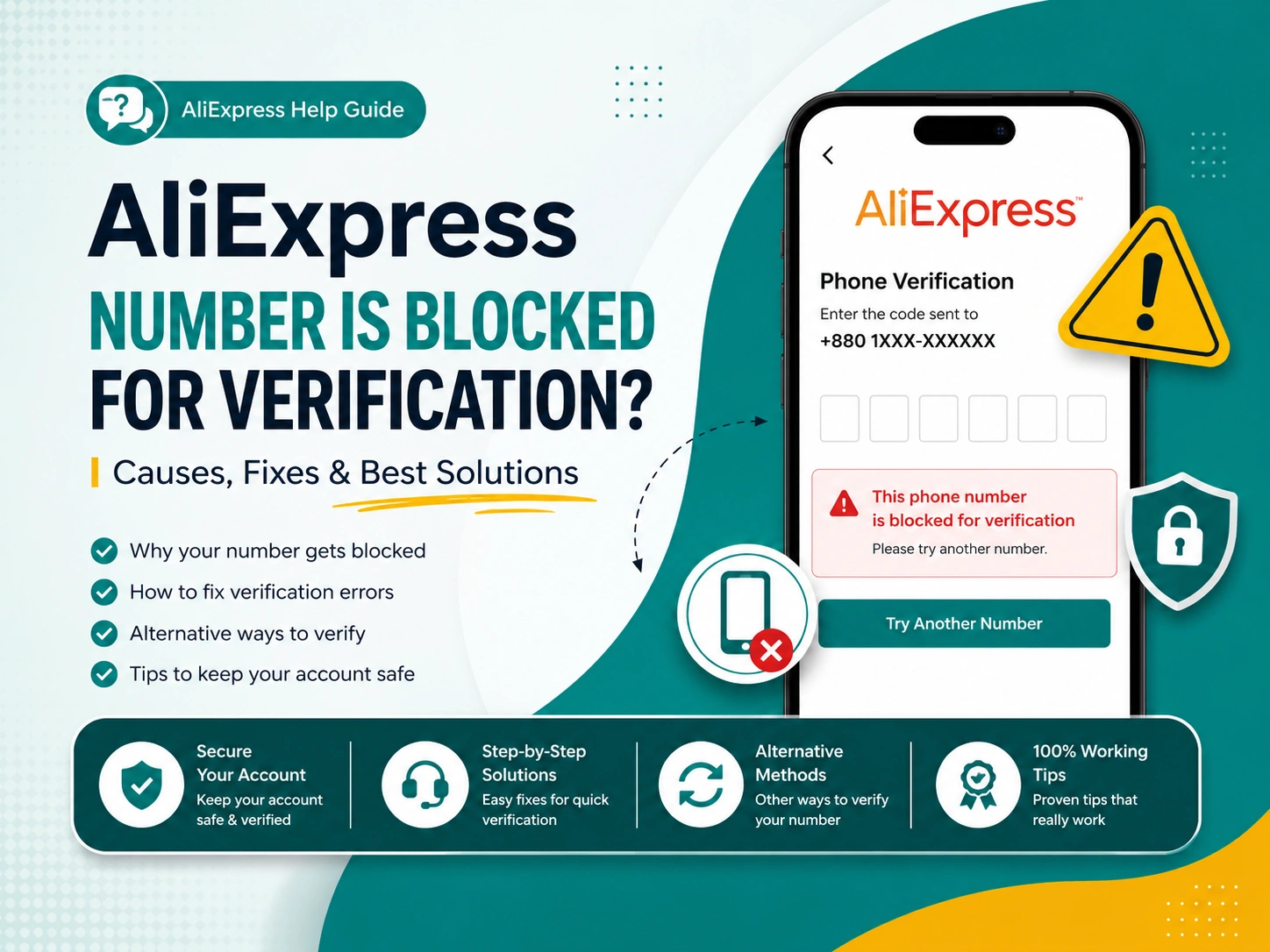 AliExpress number is blocked for verification