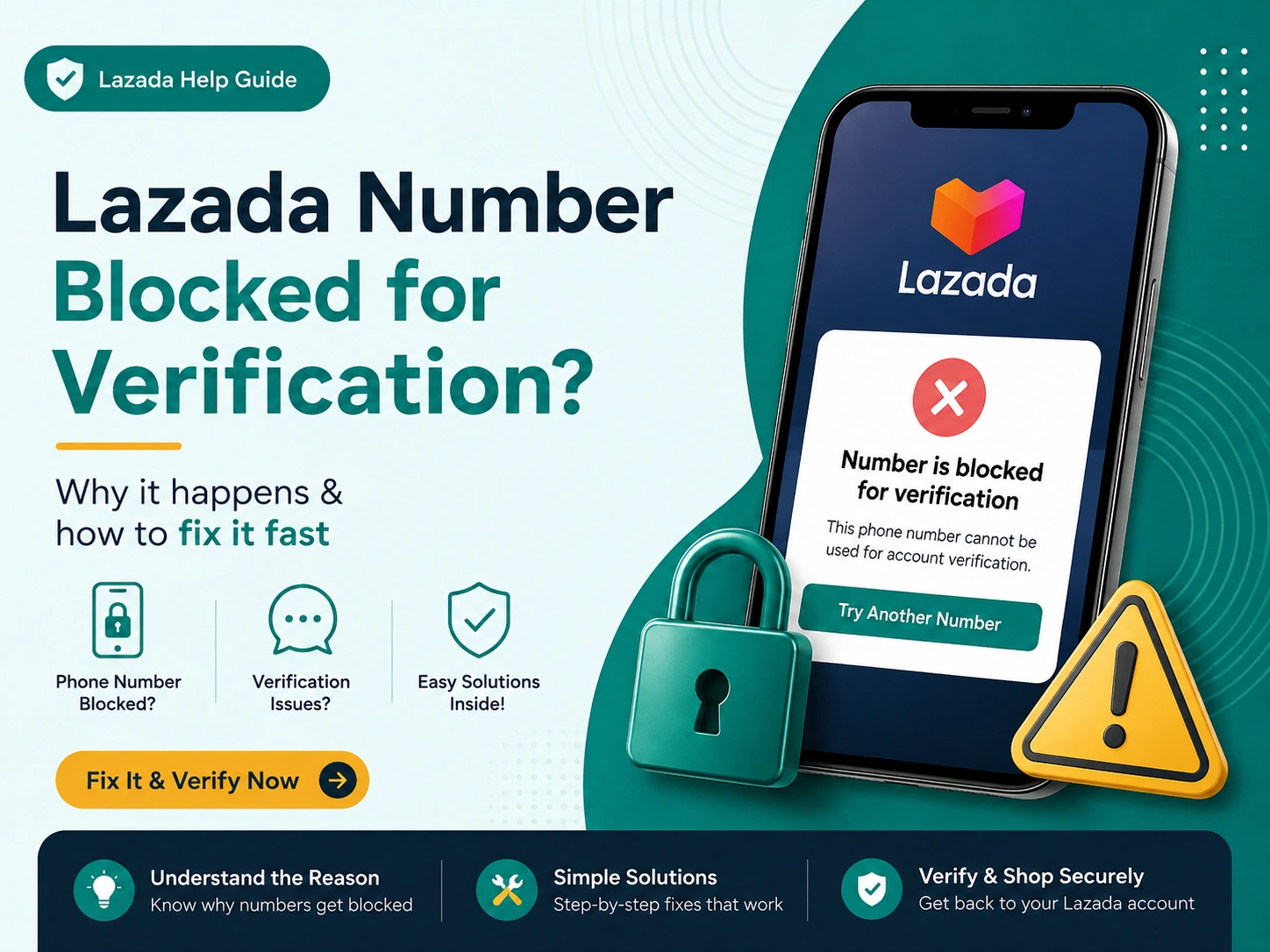 Lazada number is blocked for verification