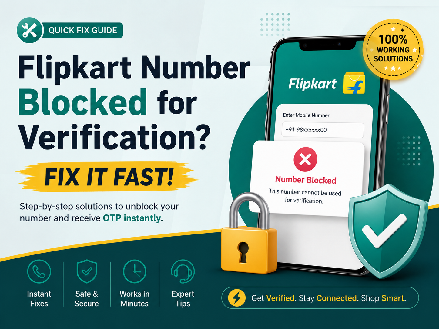 Flipkart number is blocked for verification
