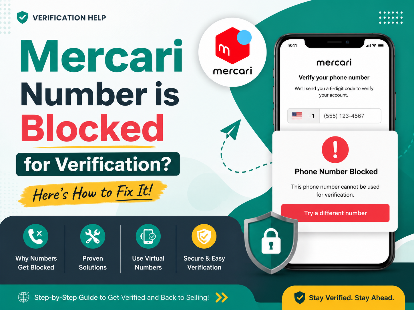 Mercari number is blocked for verification