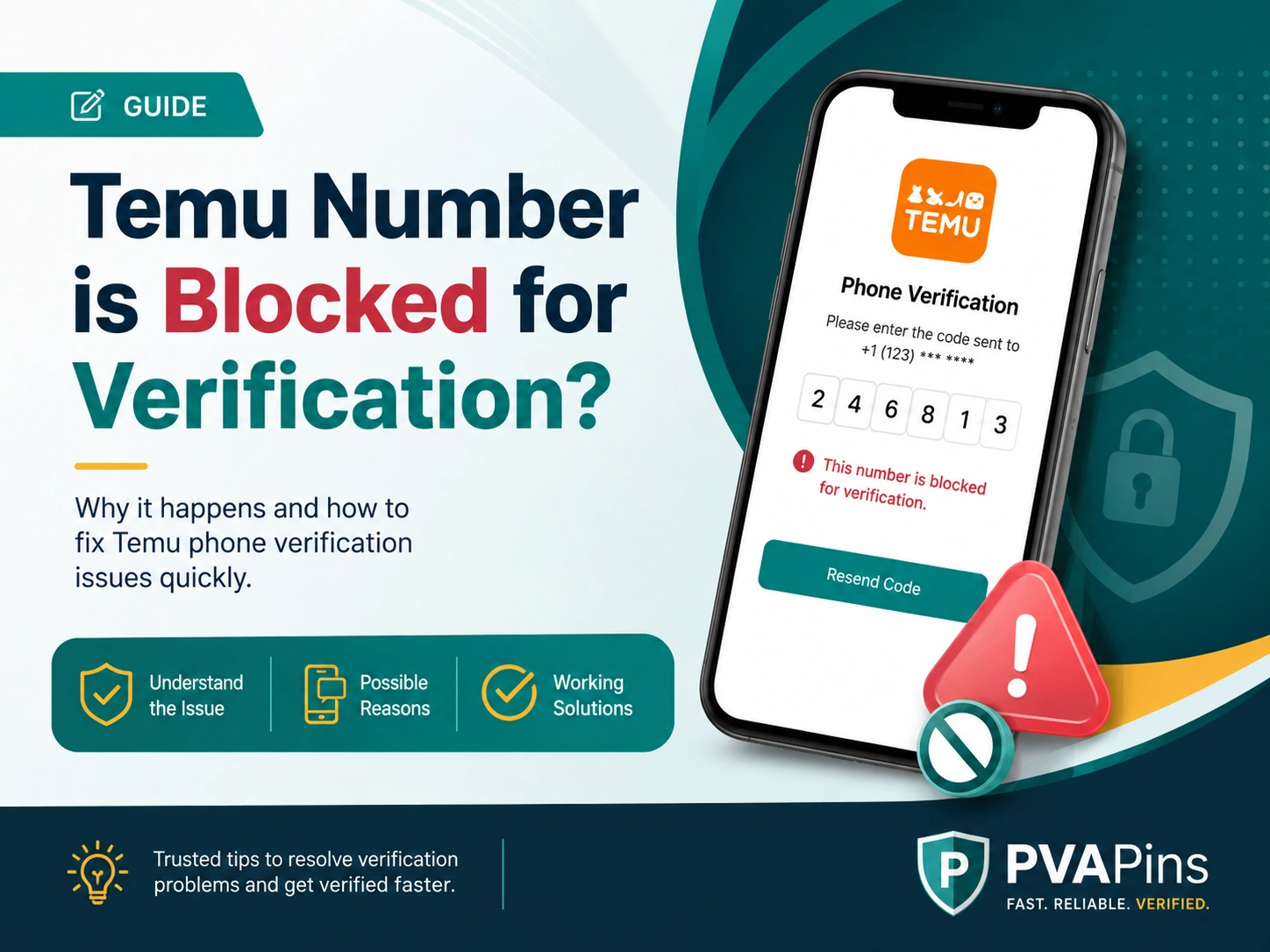 Temu number is blocked for verification