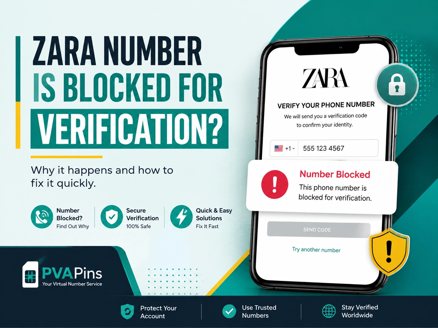 Zara number is blocked for verification