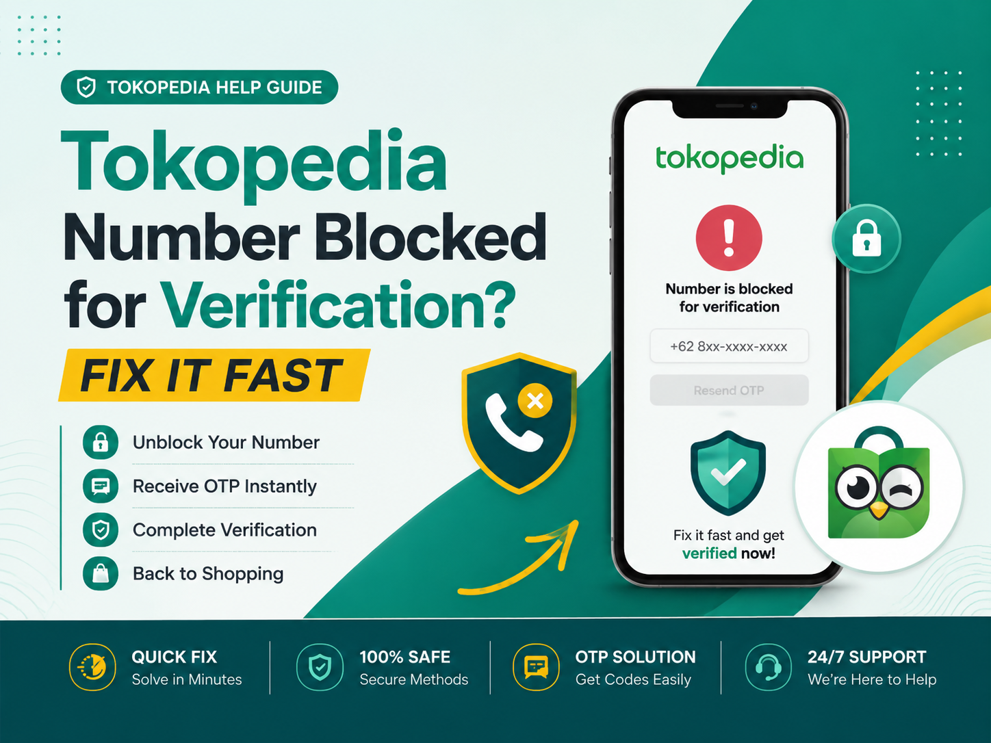 Tokopedia number is blocked for verification